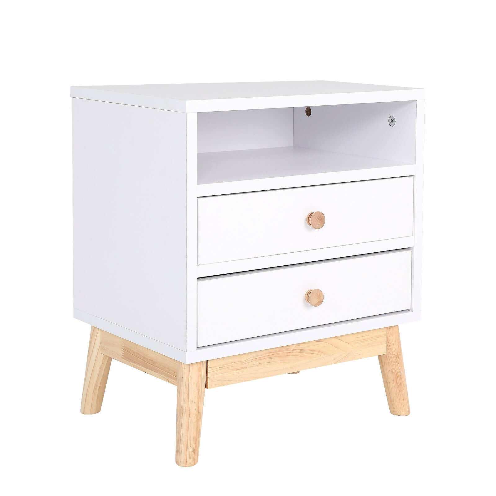 Bedside Table Side Storage Cabinet Nightstand Bedroom 2 Drawer ANYA - 