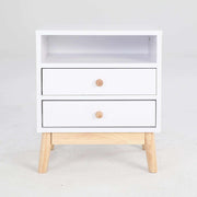Bedside Table Side Storage Cabinet Nightstand Bedroom 2 Drawer ANYA - 