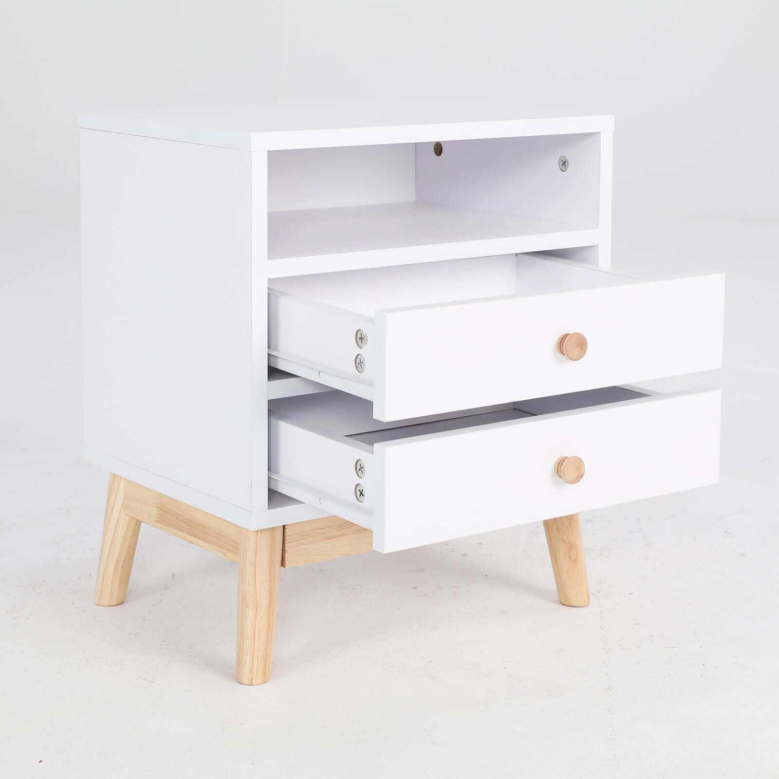 white drawer nightstand