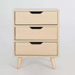 oak 3 drawer bedside 