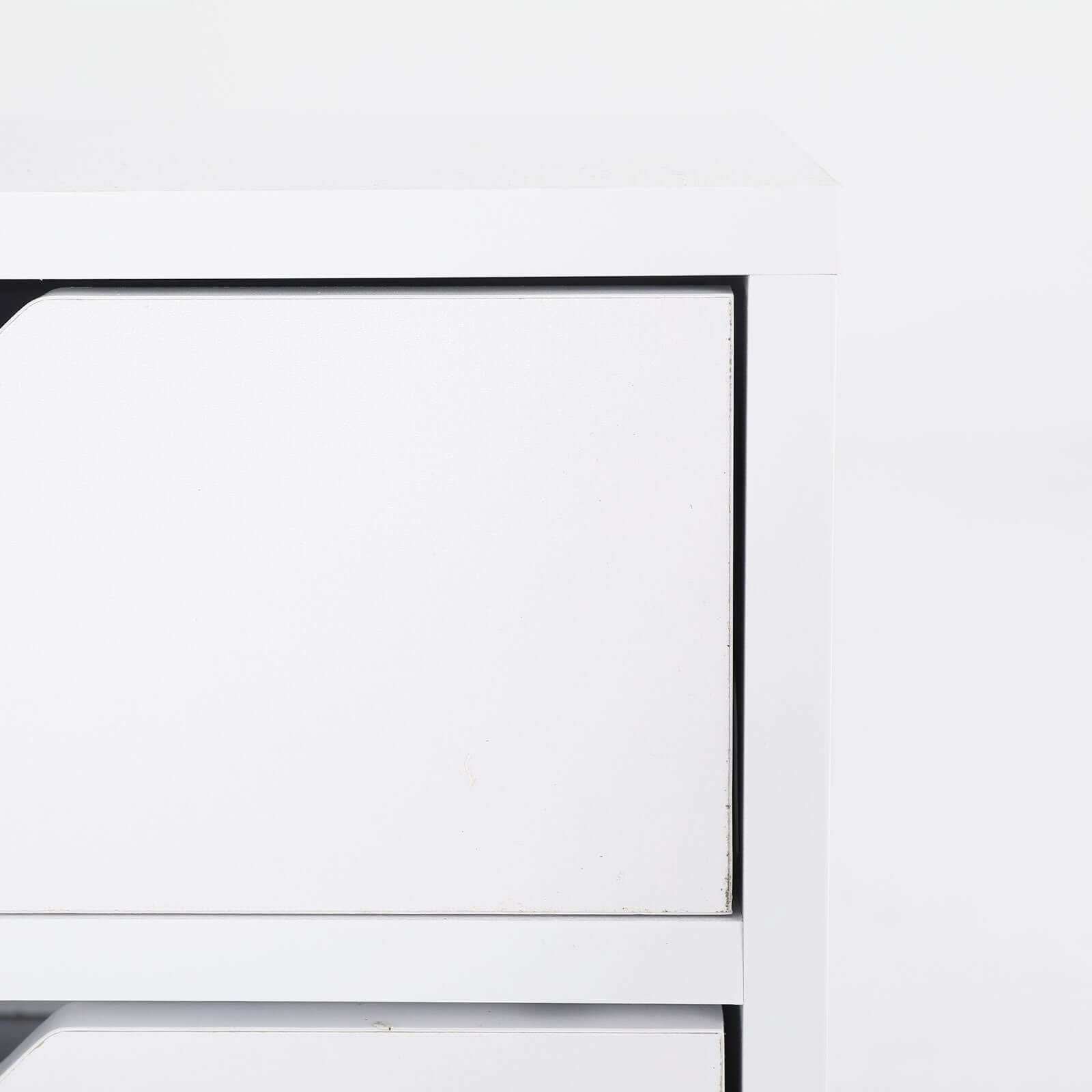 Bedside Table 3 Drawer Nightstand - White