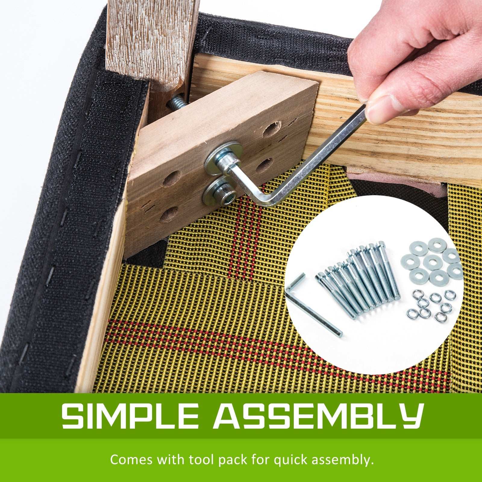Simple assembly of French Provincial Dining Chair with tool pack included.