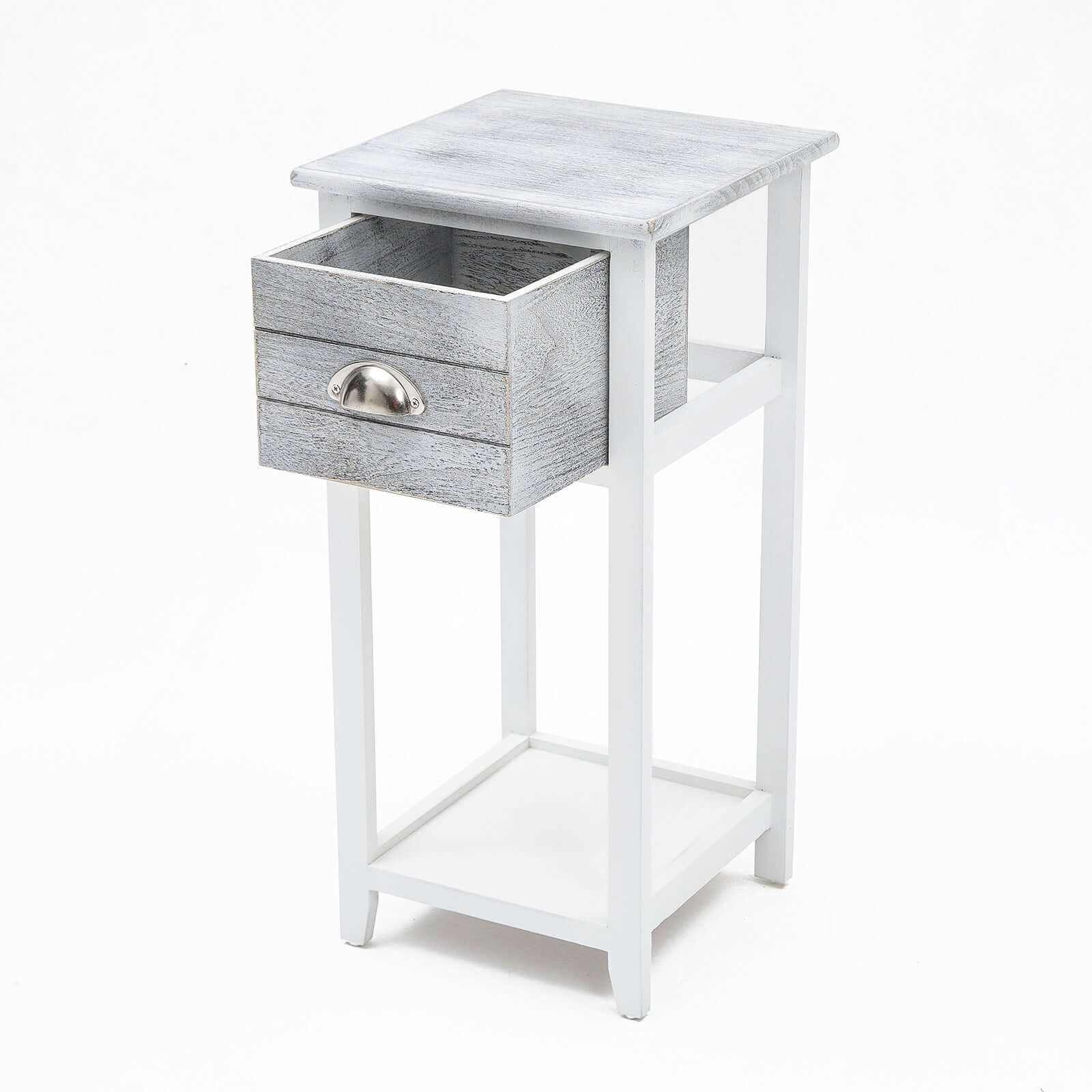 Valerie Bedside Table Vintage Grey Nightstand Set of 2