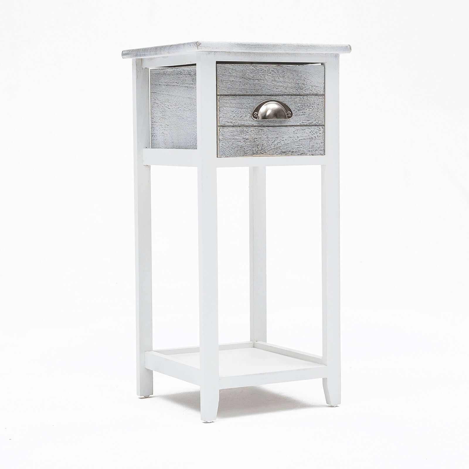 Valerie Bedside Table Vintage Grey Nightstand Set of 2