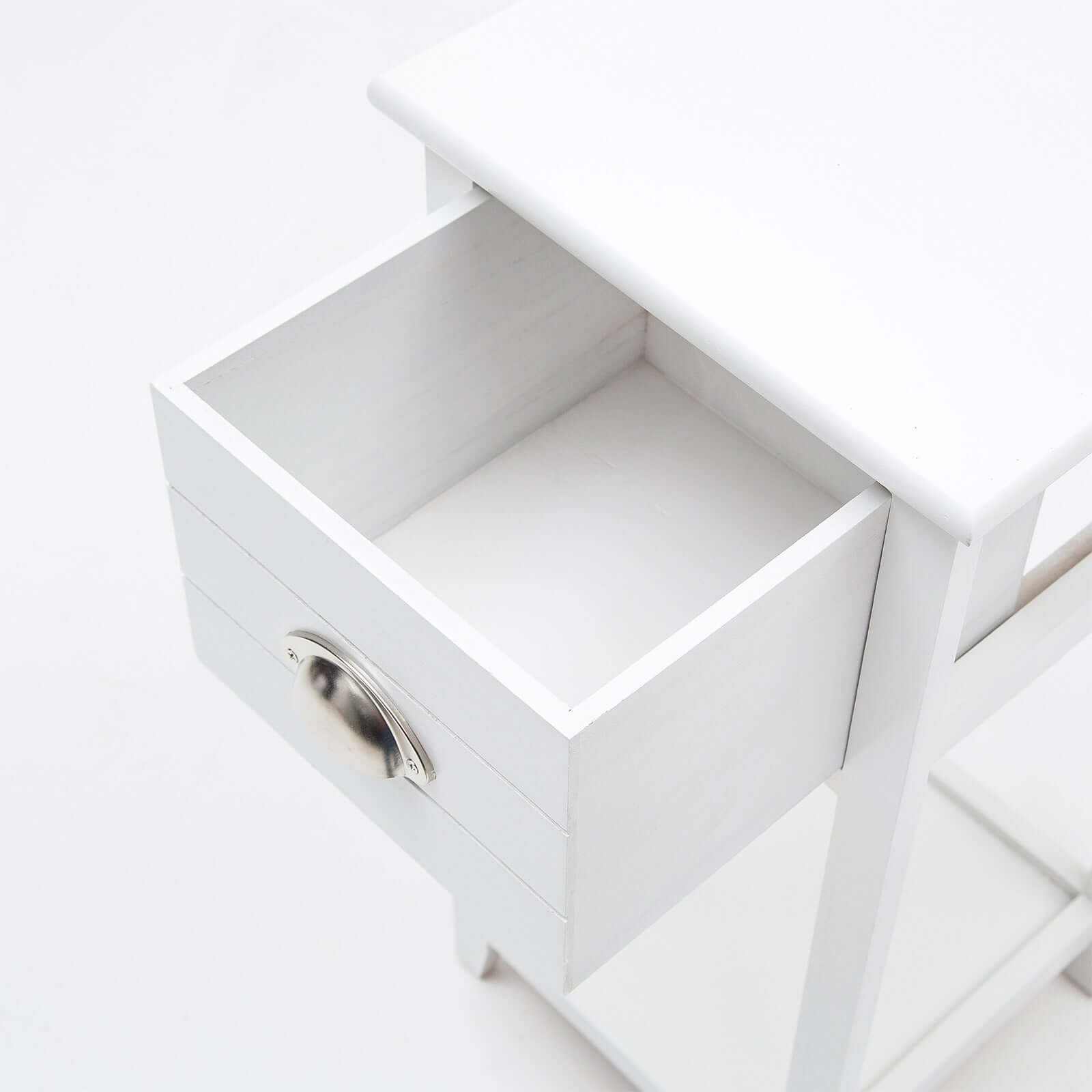 white bedside with drawer