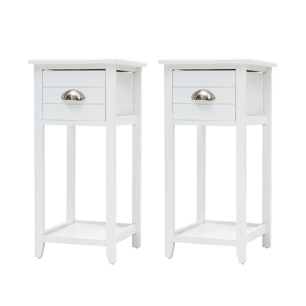 white vintage bedside table 