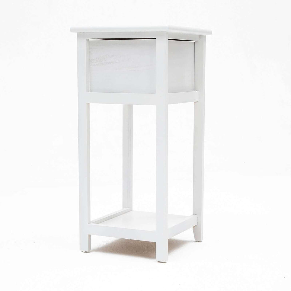 white vintage bedside table 