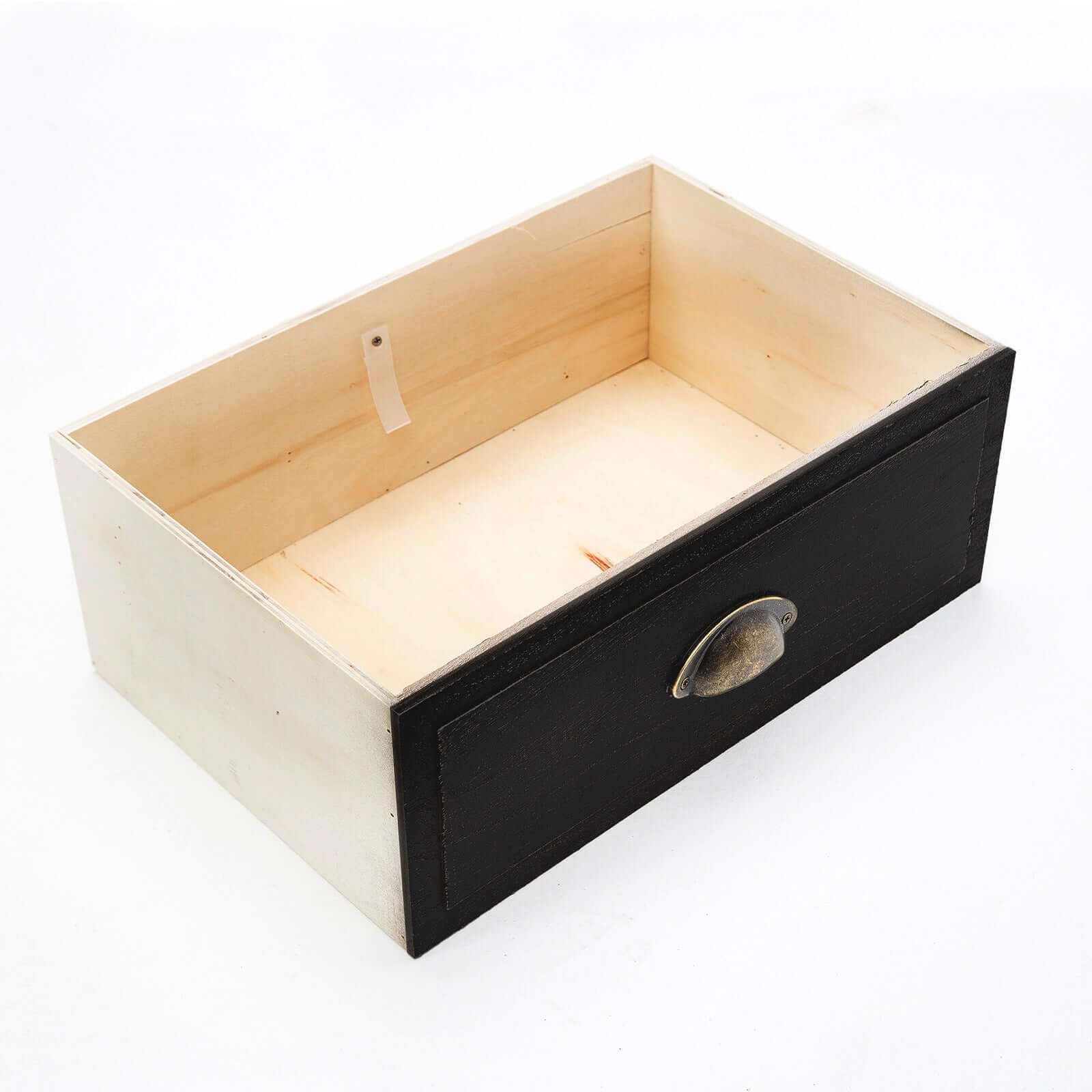 LYDIA Bedside Table 2 Drawer Vintage Black Nightstand Set of 2