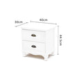 2 drawer white nightstand