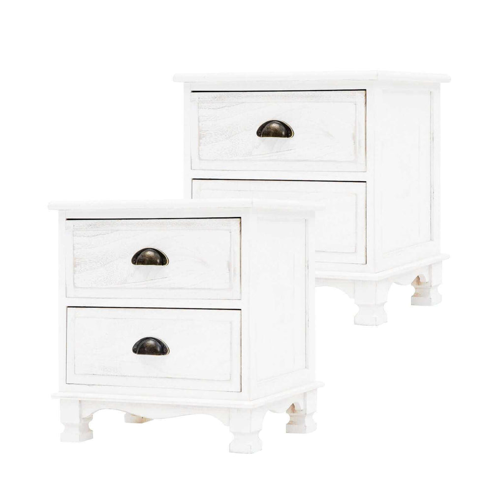 white nightstand with drawers