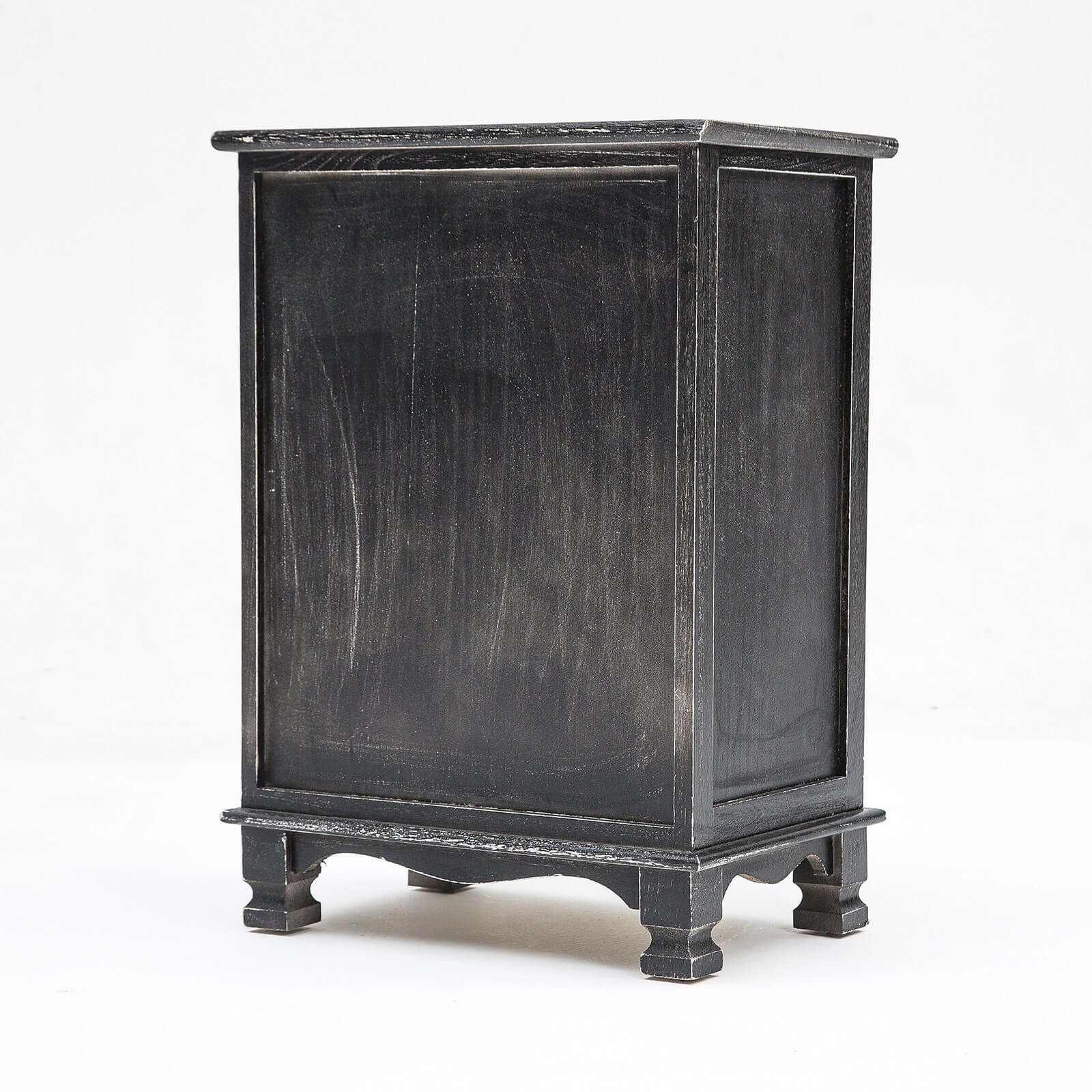 CLARA 3 Drawer Vintage Black Nightstands Set of 2