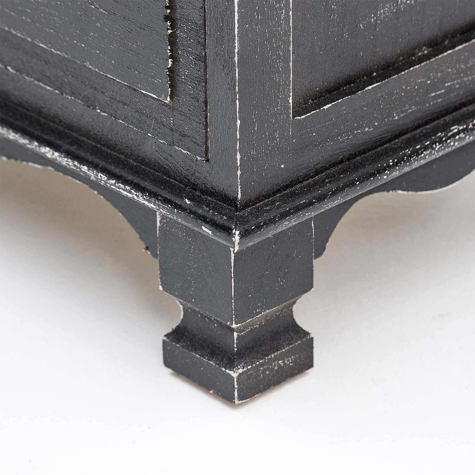 CLARA 3 Drawer Vintage Black Nightstands Set of 2