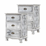 CLARA Vintage Grey Bedside Table Set of 2