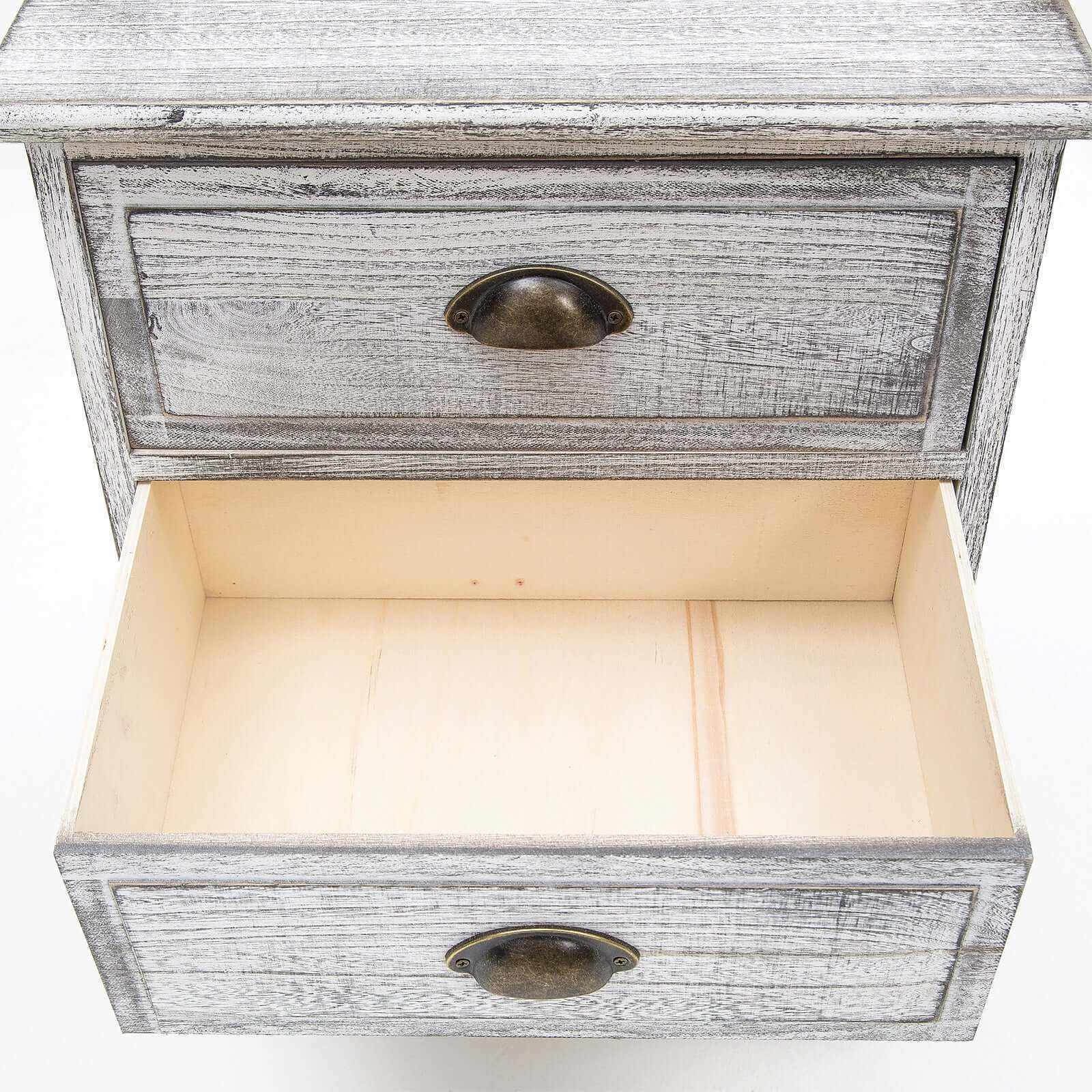 CLARA Vintage Grey Bedside Table Set of 2