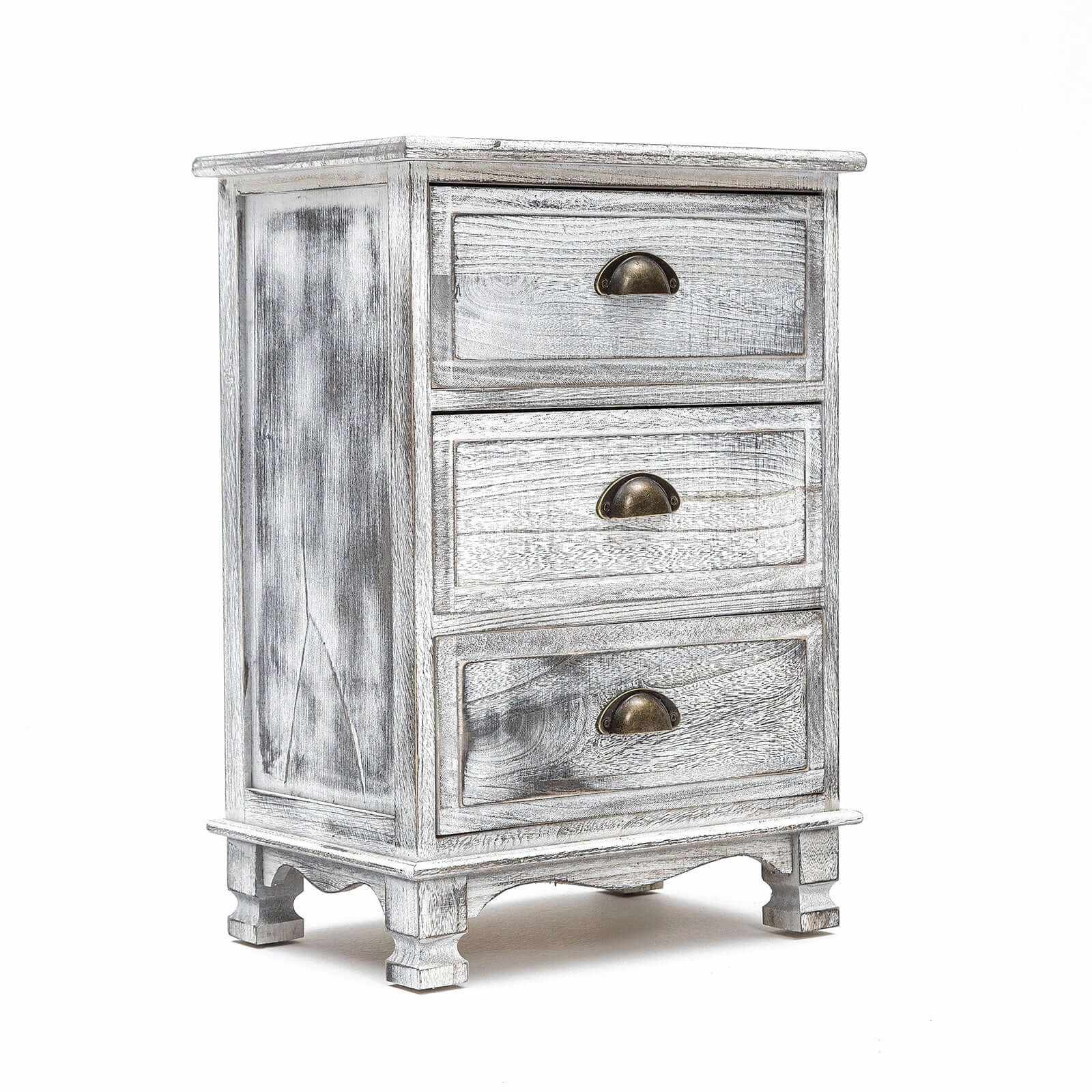 CLARA Vintage Grey Bedside Table Set of 2