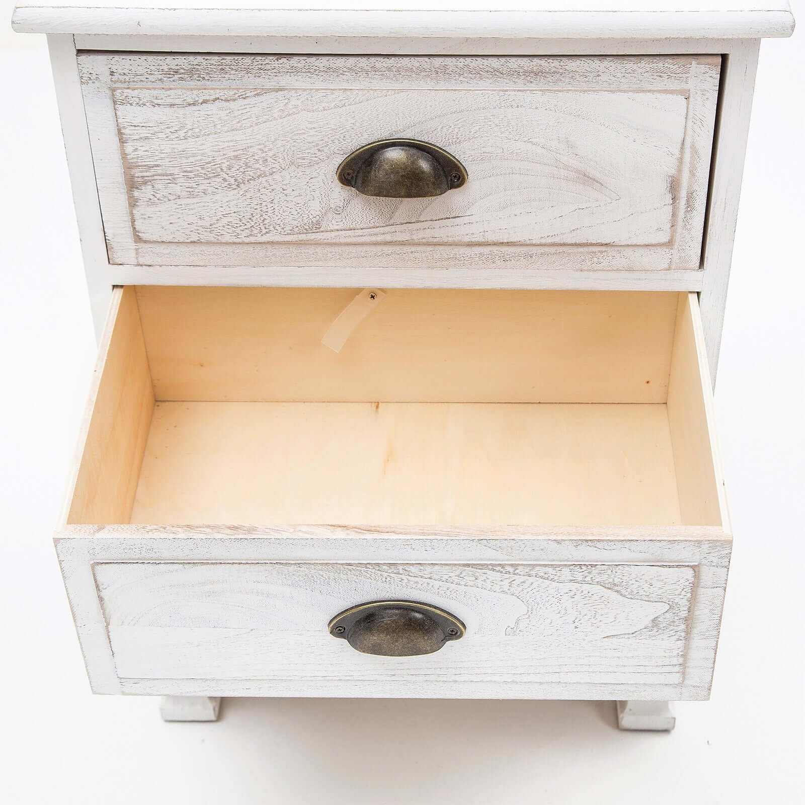 CLARA White Three Drawer Bedside Table Storage Cabinet