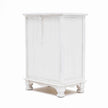 white three drawer bedside table