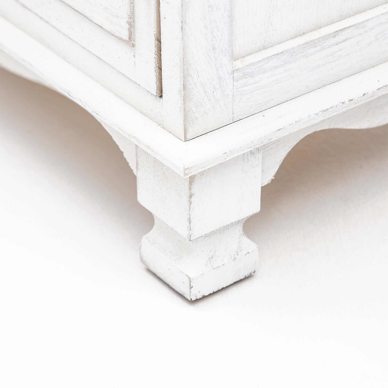 CLARA White Three Drawer Bedside Table Storage Cabinet