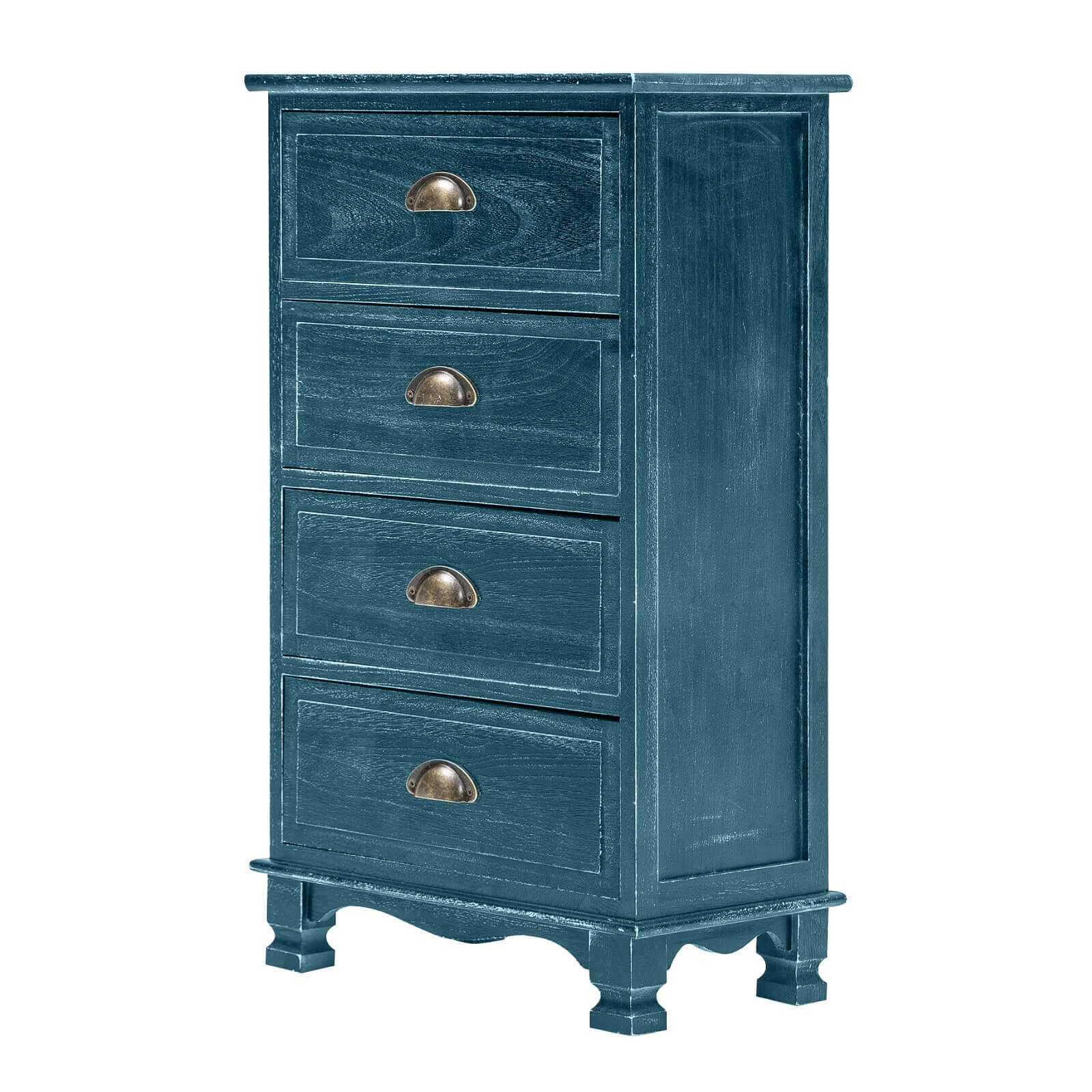 ADELINE 4 Drawer Nightstand Storage Cabinet - BLUE