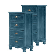 ADELINE Bedside Table 4 Drawer Blue Nightstand Set of 2