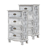 ADELINE 4 Drawer Vintage Grey Bedside Table