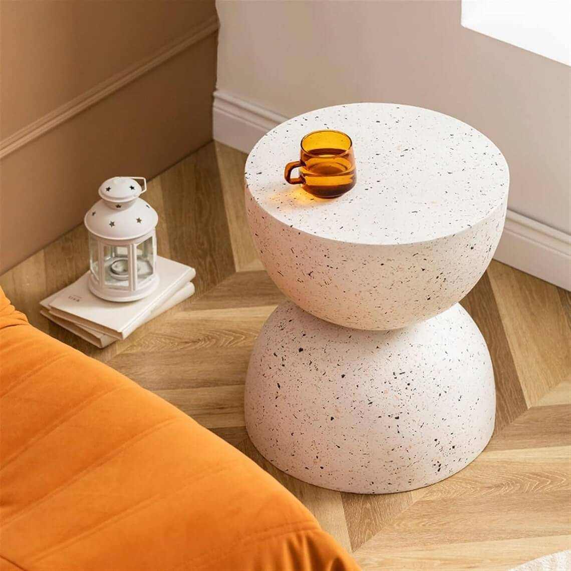 Nordic Hourglass Imitation Terrazzo Modern Side Table