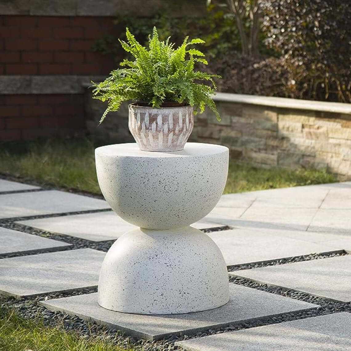 Nordic Hourglass Imitation Terrazzo Modern Side Table