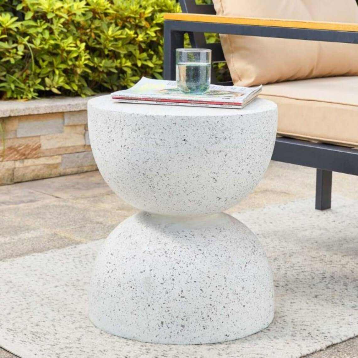 Nordic Hourglass Imitation Terrazzo Modern Side Table