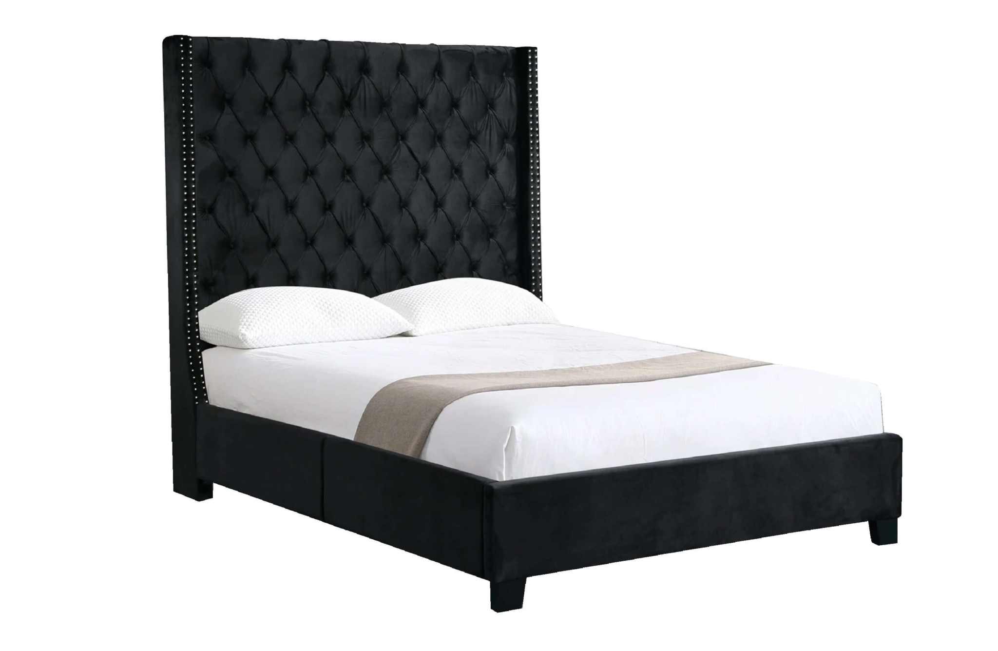 black velvet king bed 