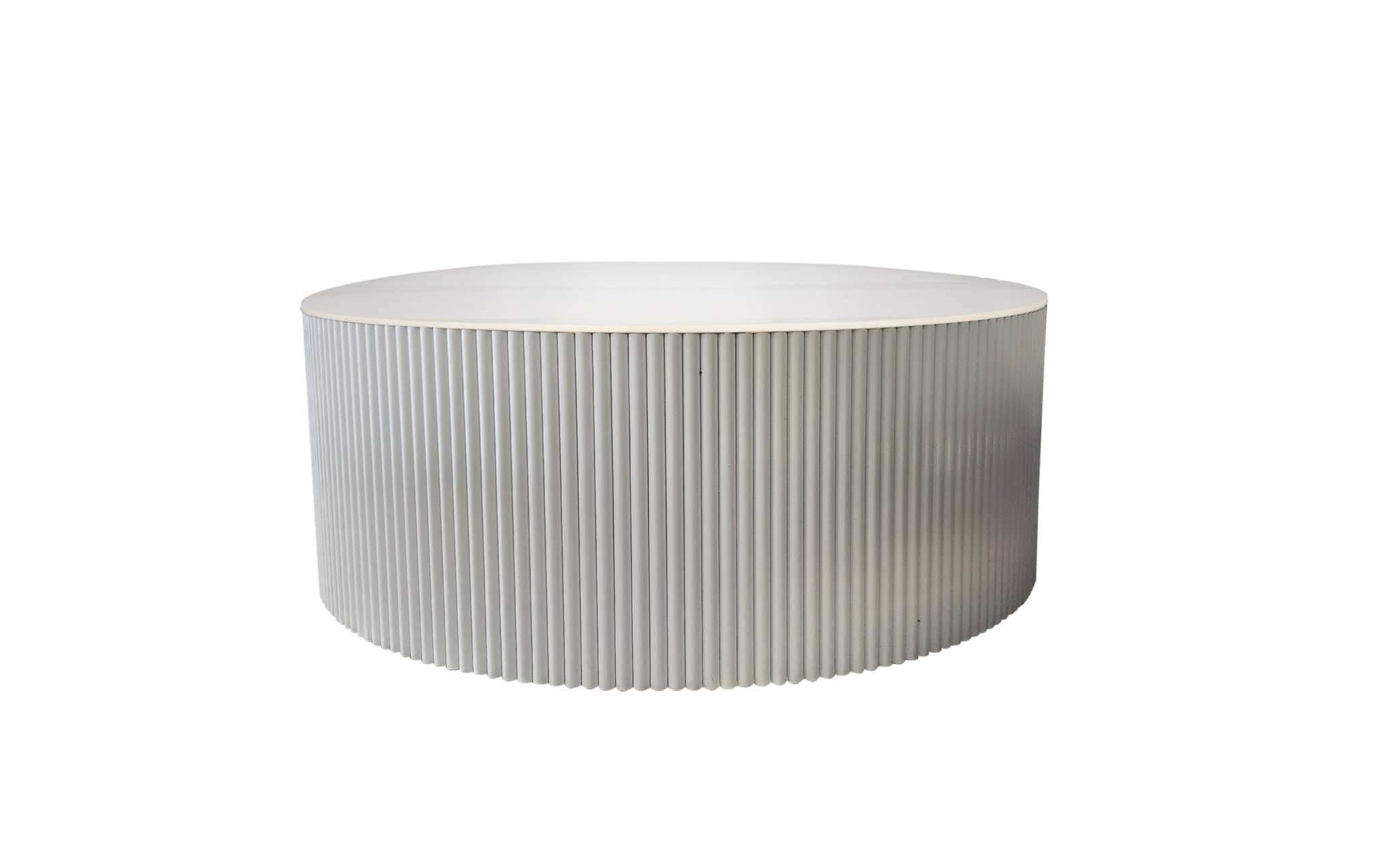 White Coffee Table Black Marble - Ripple Round Coffee Table