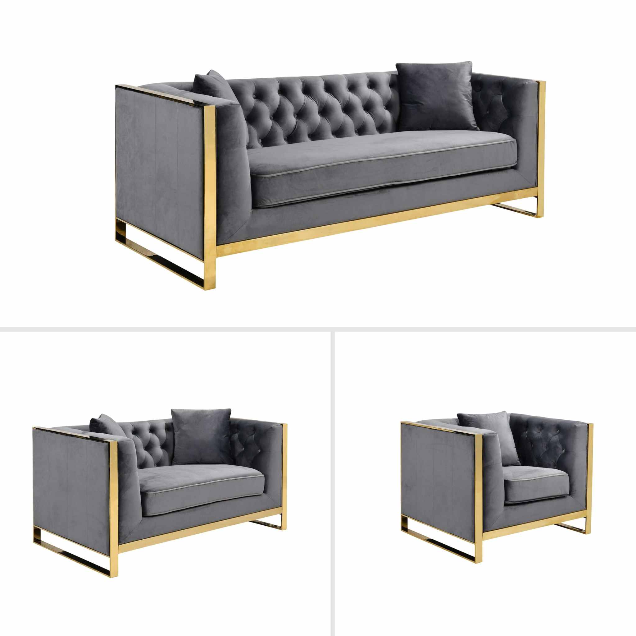 Velvet sofa for living room-Upinteriors