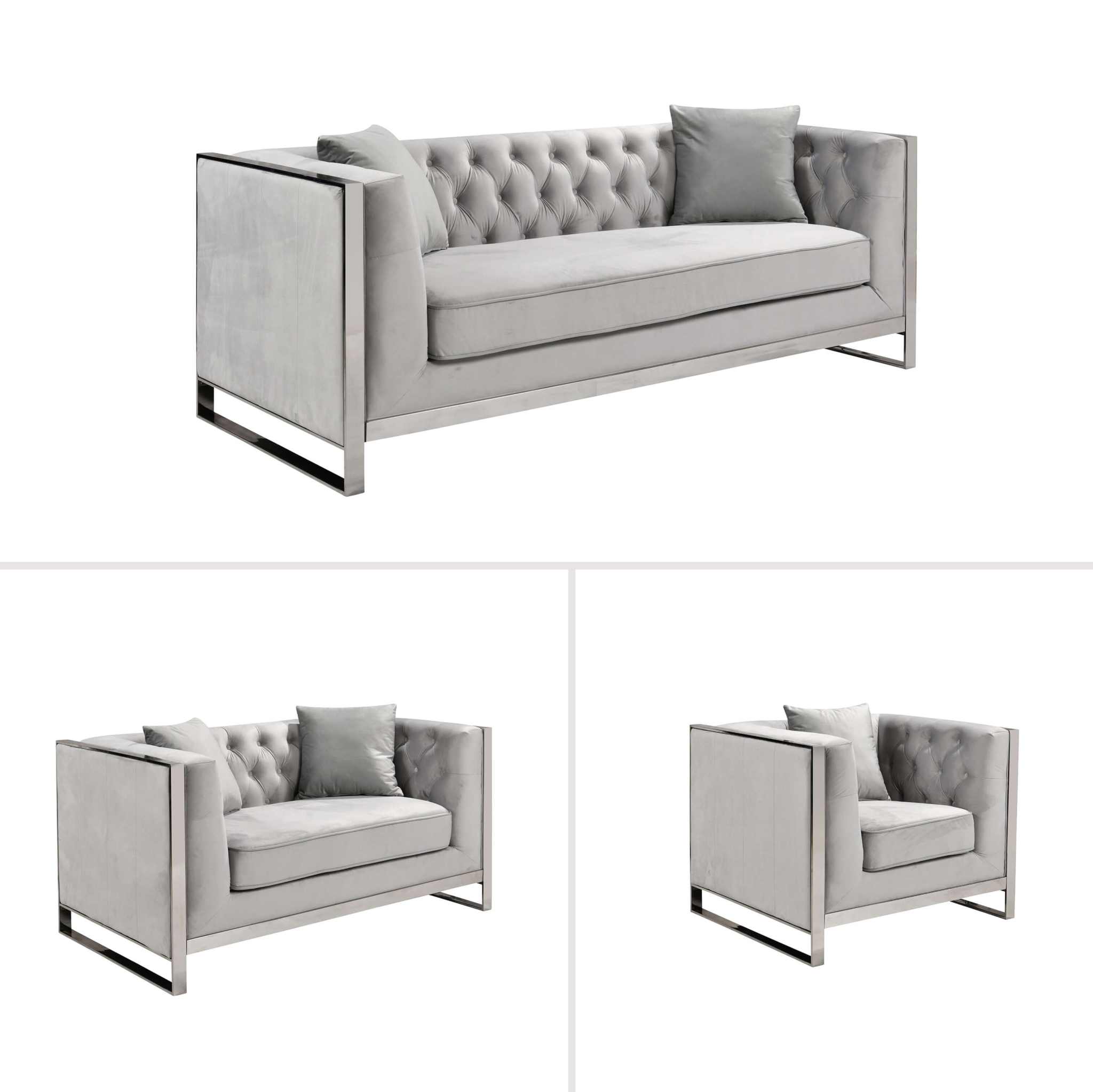 Light Grey Velvet sofa 