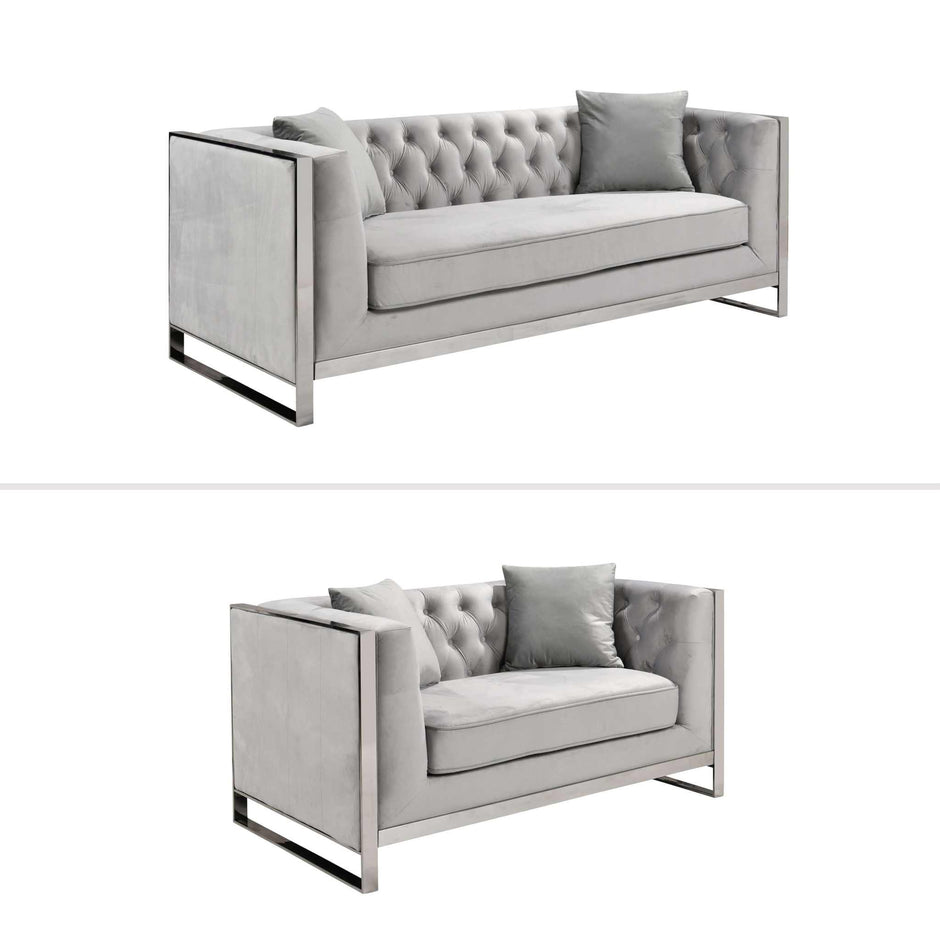 Light Grey Velvet sofa 