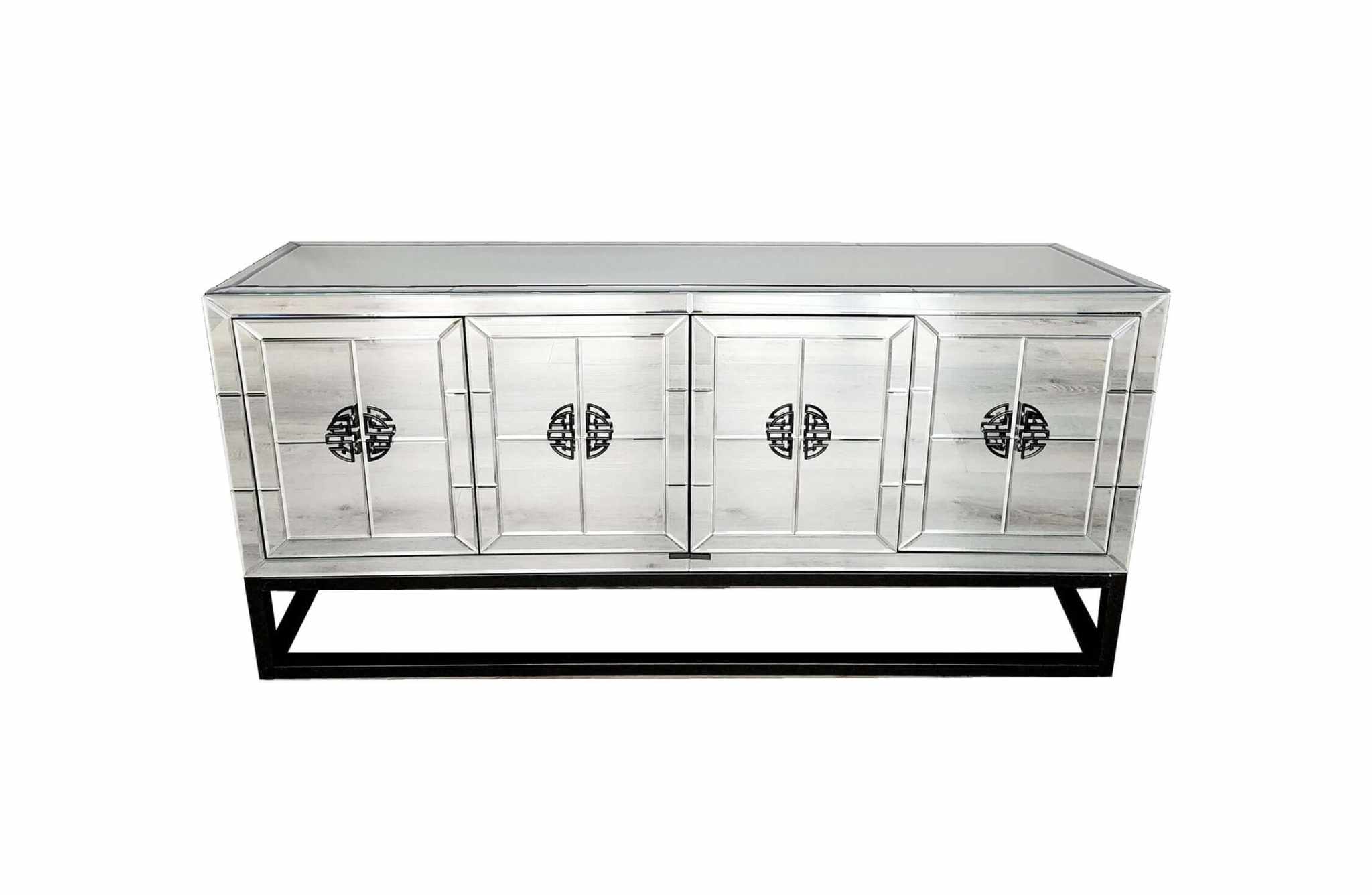 Athens Mirrored Sideboard Cabinet - Black