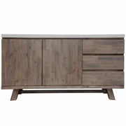 Stony 160cm Acacia Timber Buffet With Marble Top - White