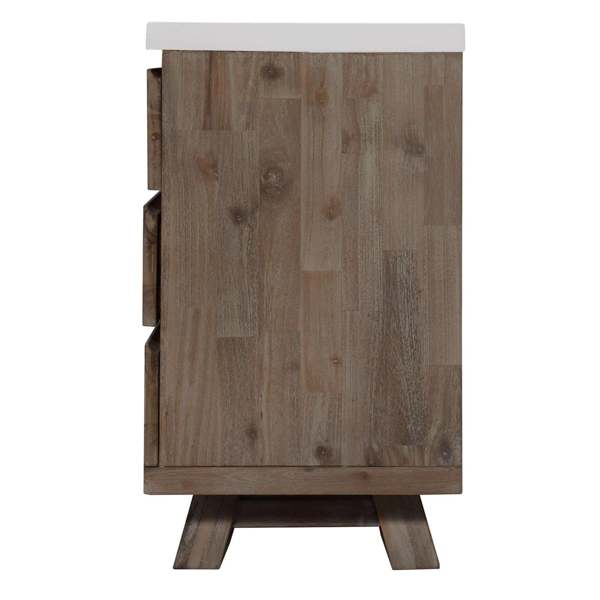 Stony 160cm Acacia Timber Buffet With Marble Top - White