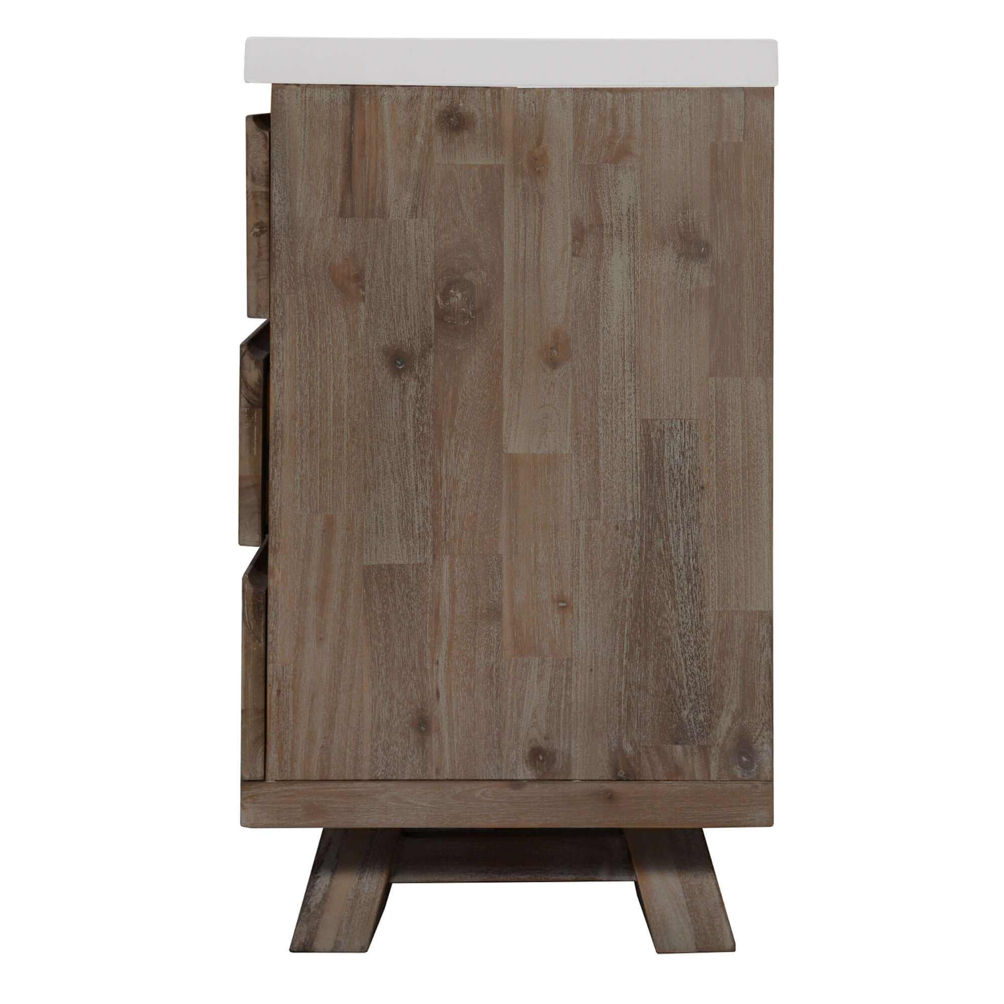 Stony 160cm Acacia Timber Buffet With Marble Top - White