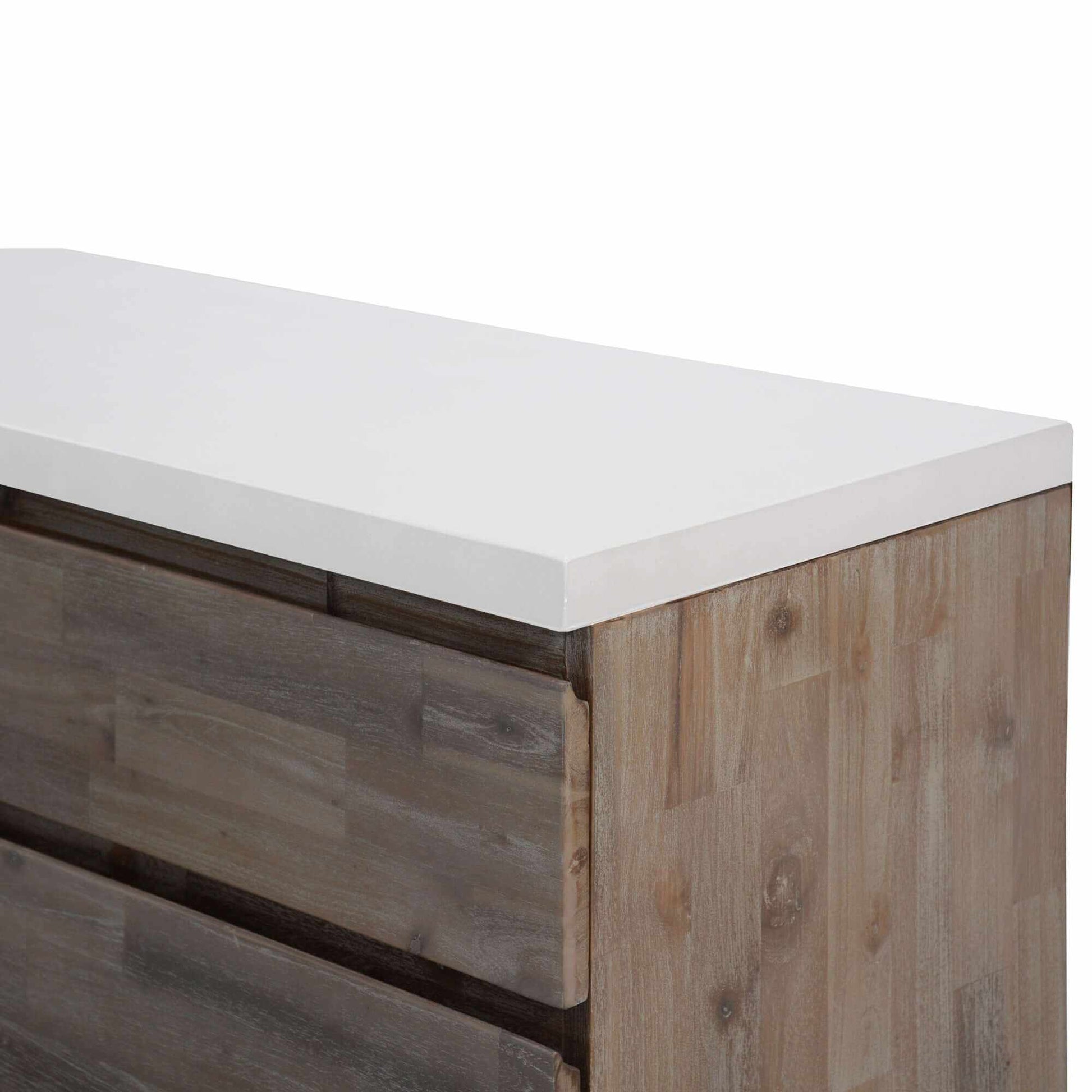 Stony 160cm Acacia Timber Buffet With Marble Top - White