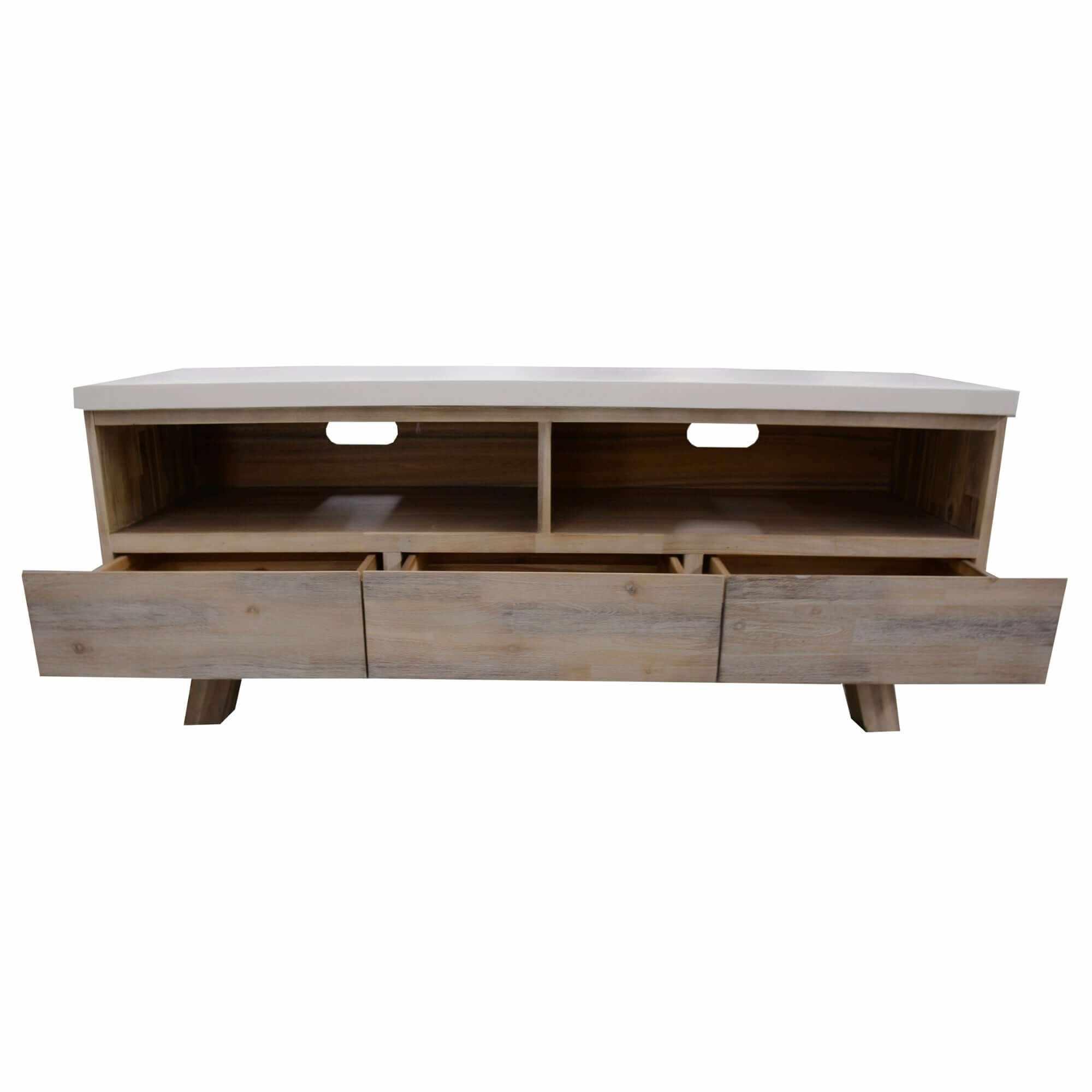 Stony 150cm TV Unit White with Concrete Top