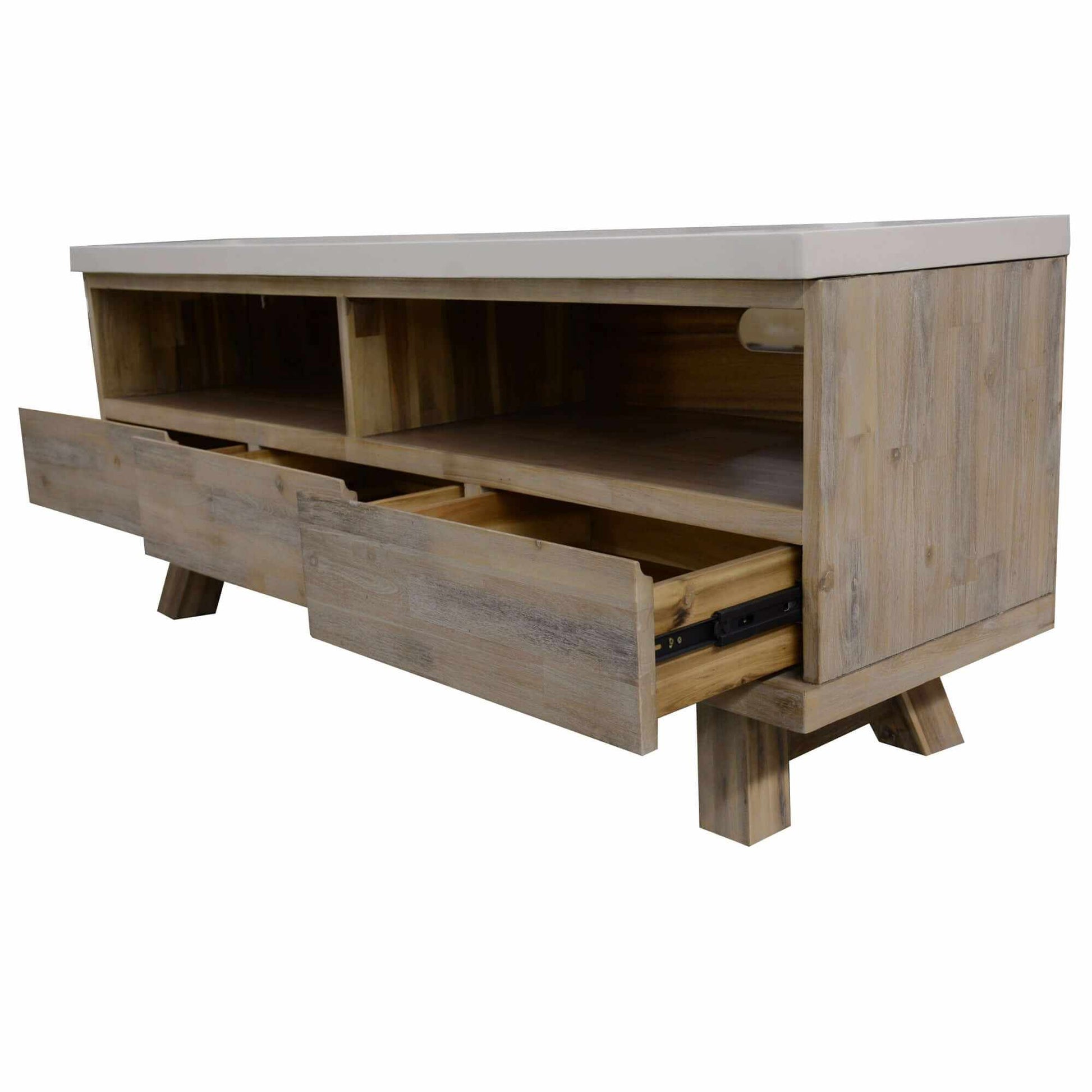 Stony 150cm TV Unit White with Concrete Top