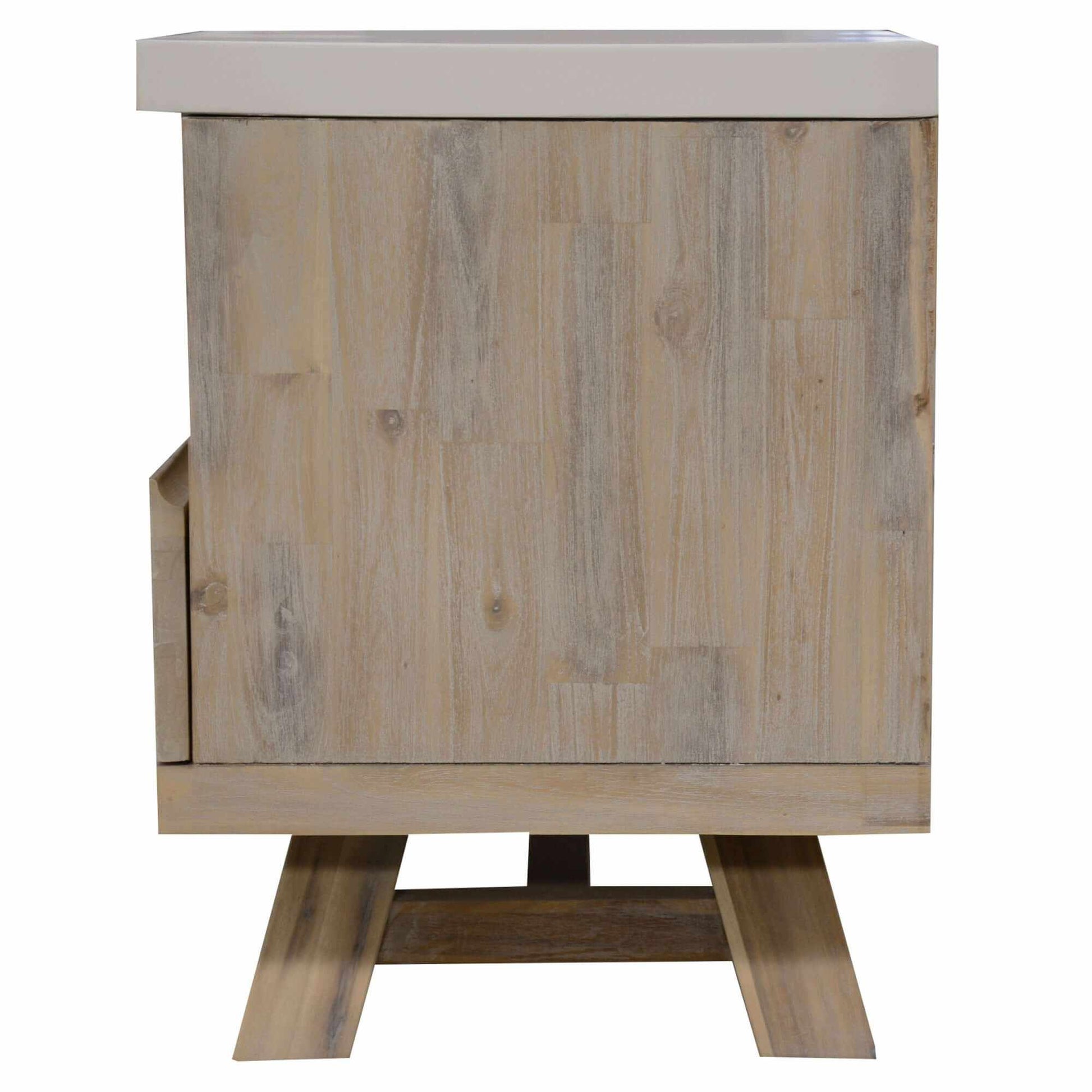 Stony 150cm TV Unit White with Concrete Top