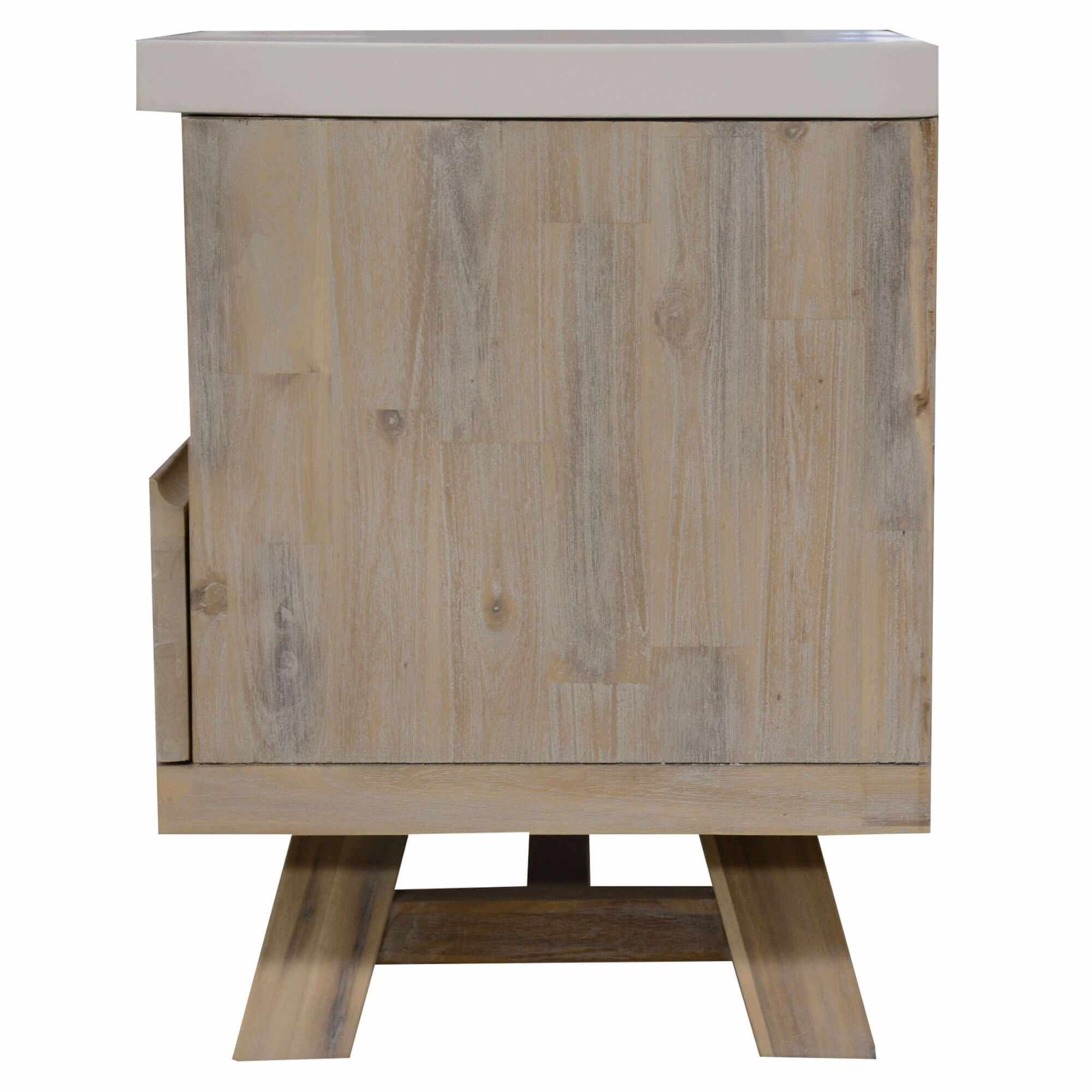 Stony 150cm TV Unit White with Concrete Top