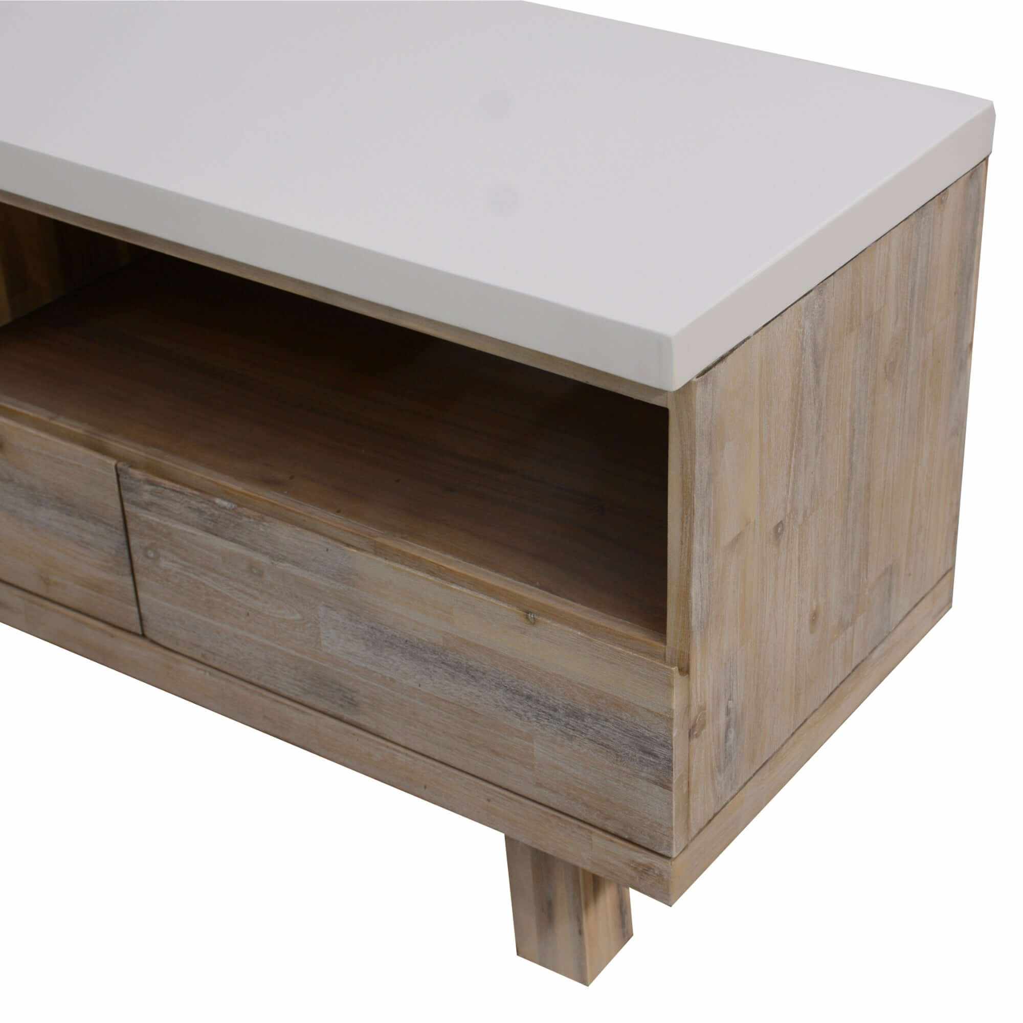 Stony 150cm TV Unit White with Concrete Top
