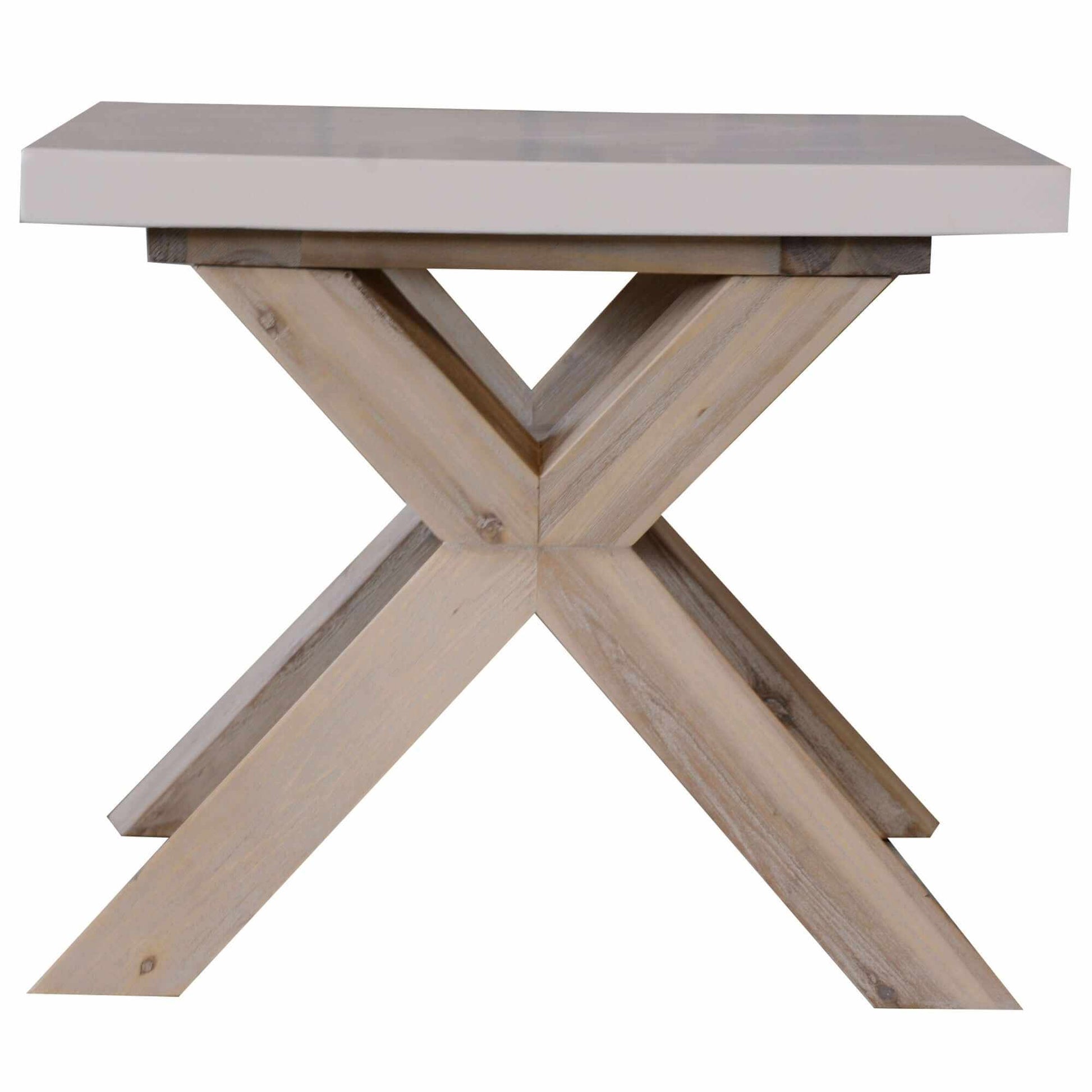 Stony 60cm Square End Table with Concrete Top - White