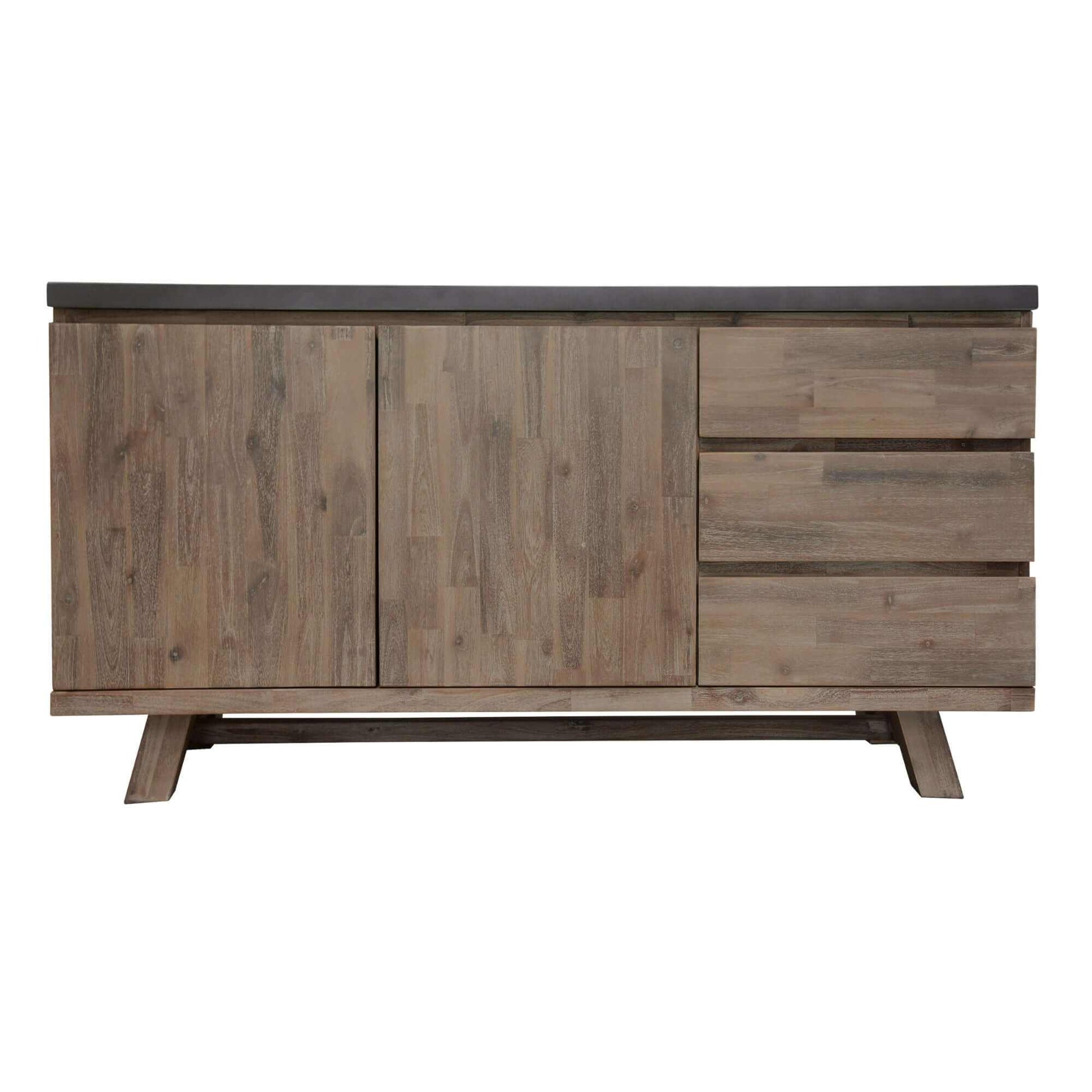 Stony 160cm Acacia Timber Concrete Top Buffet - Grey
