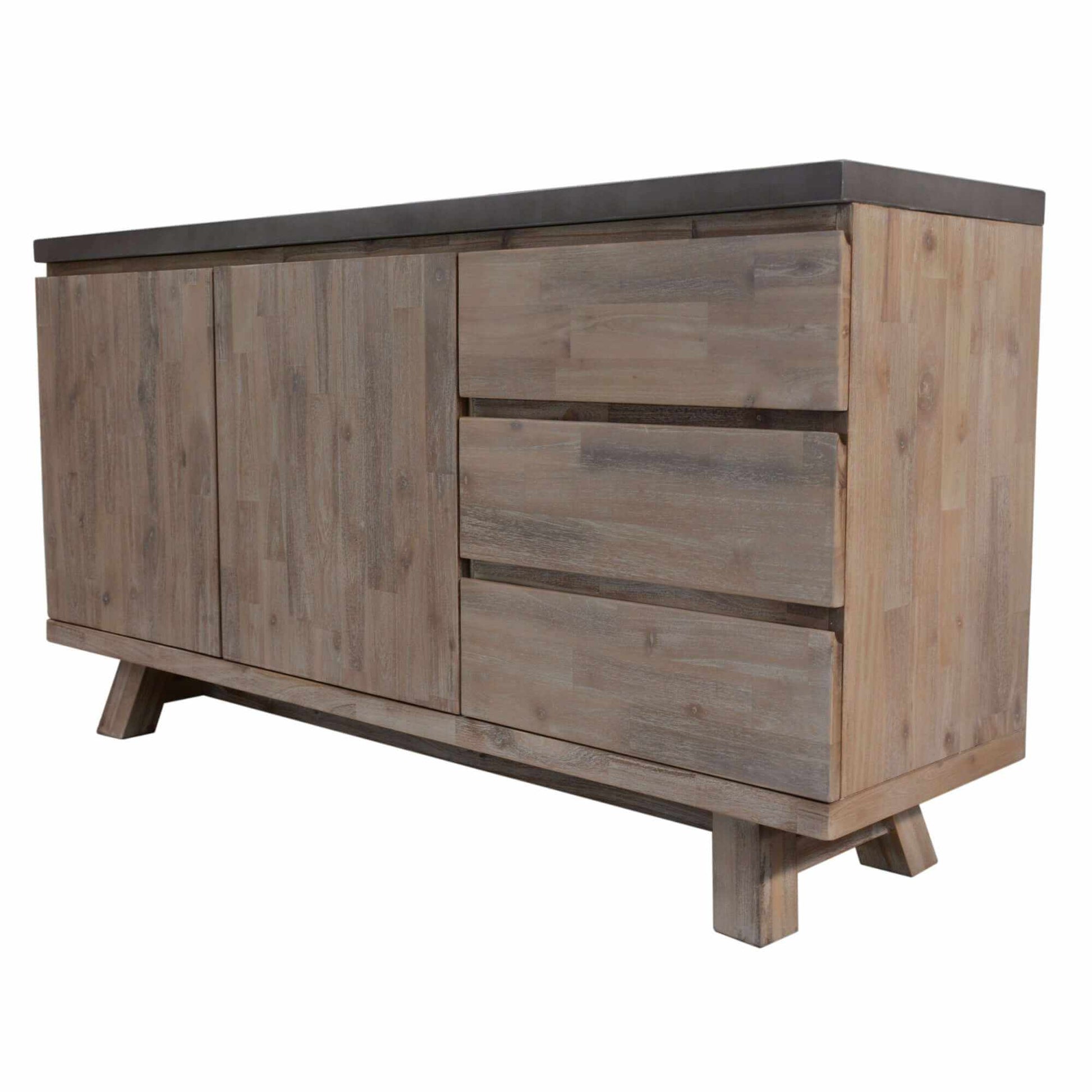 Stony 160cm Acacia Timber Concrete Top Buffet - Grey