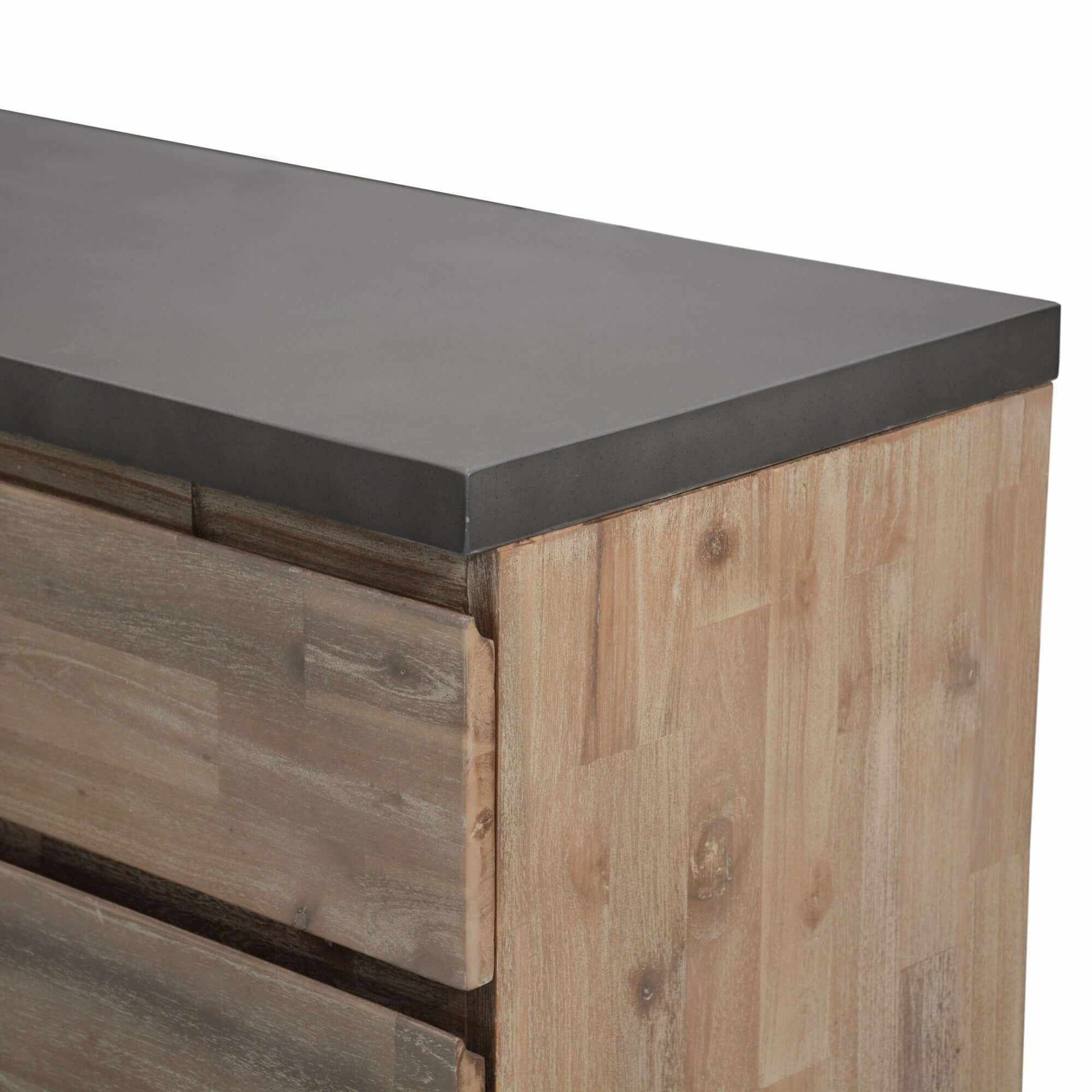 Stony 160cm Acacia Timber Concrete Top Buffet - Grey