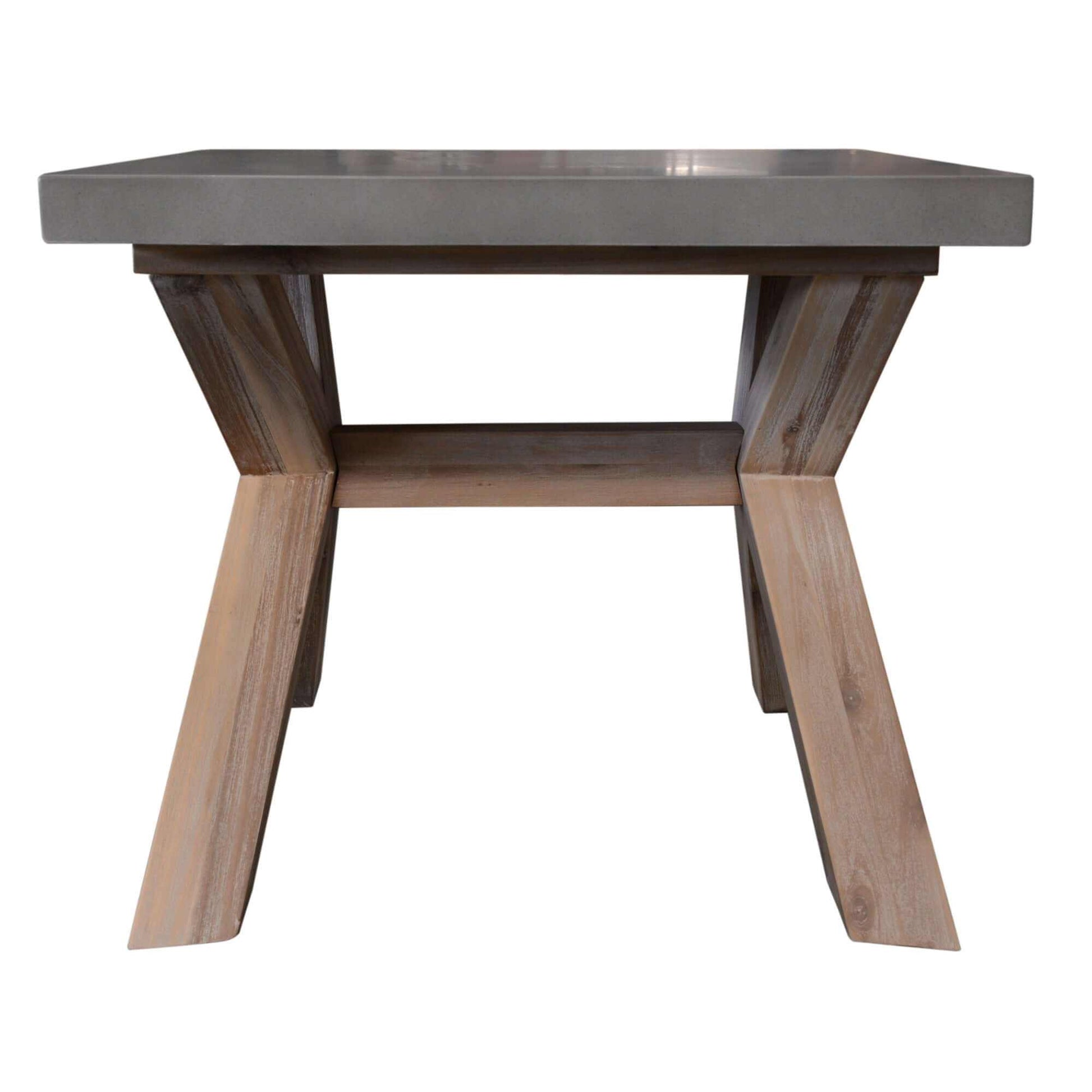 Stony 60cm Living Room Lamp Table with Concrete Top - Grey