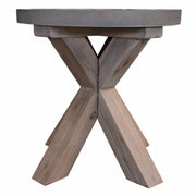 Stony 50cm Lamp Table with Concrete Top - Grey