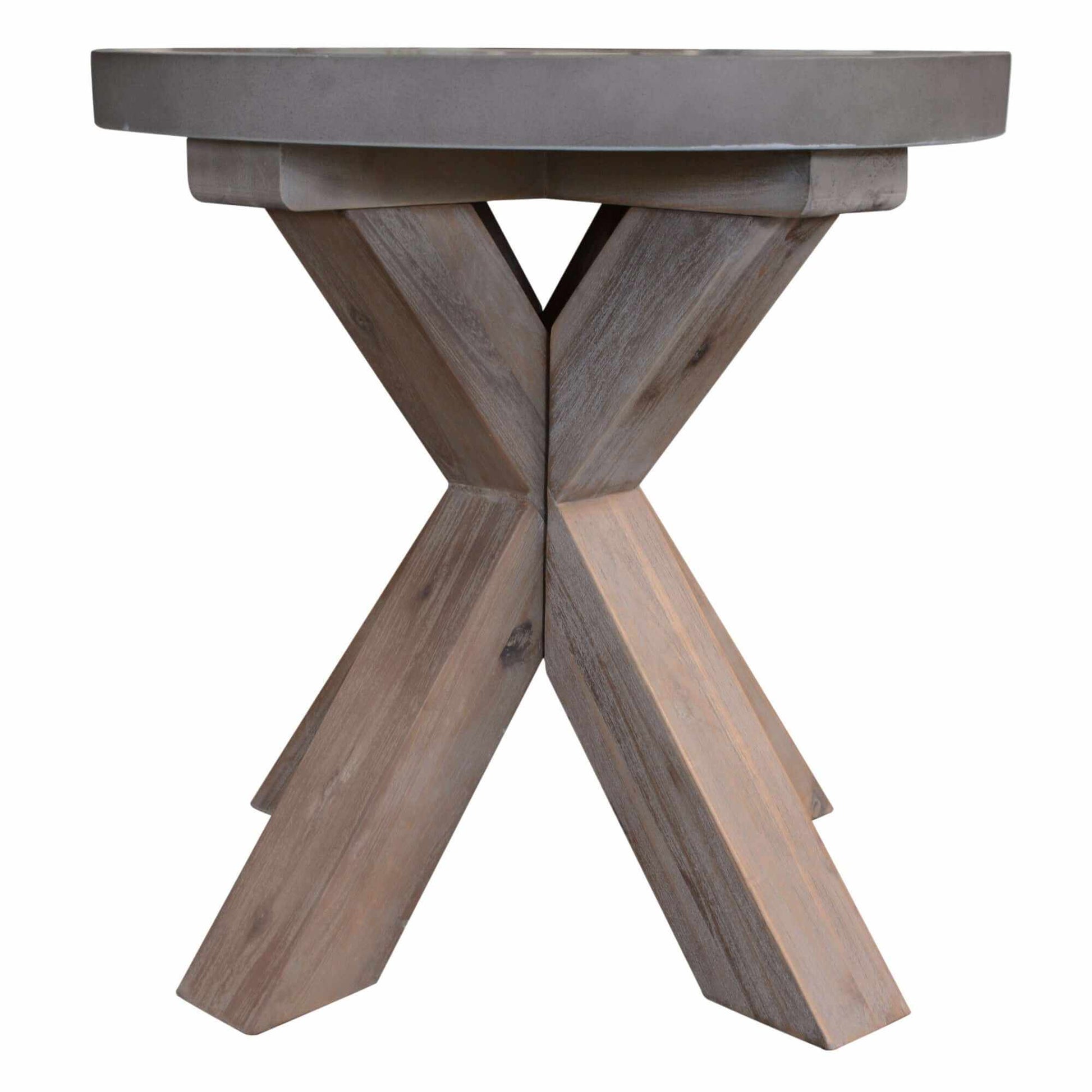 Stony 50cm Lamp Table with Concrete Top - Grey